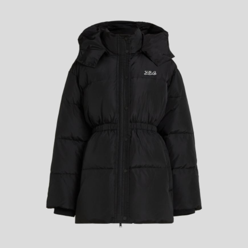 Picture of KARL LAGERFELD WOMEN'S ESSENTIAL MID PUFFER JACKET BLACK