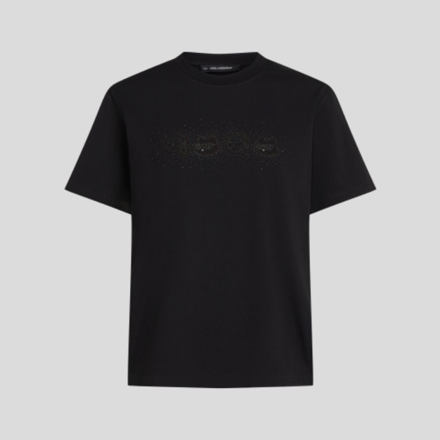 Снимка на KARL LAGERFELD ДАМСКИ ТОП IKON RHINESTONE T-SHIRT BLACK
