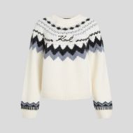 Снимка на KARL LAGERFELD ДАМСКИ ПУЛОВЕР ALPINE KNIT WHITE/BLACK 1