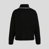 Снимка на KARL LAGERFELD ДАМСКИ ПУЛОВЕР SOUTACHE TURTLENECK SWEATER BLACK/WHITE 2