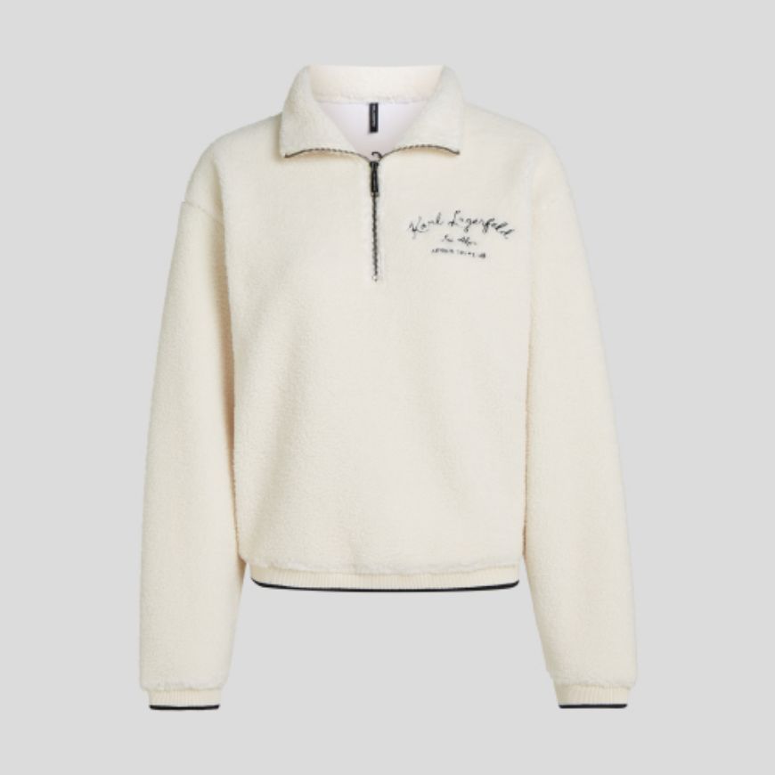 Снимка на KARL LAGERFELD ДАМСКИ ПУЛОВЕР FLEECE JUMPER CANNOLI CREAM