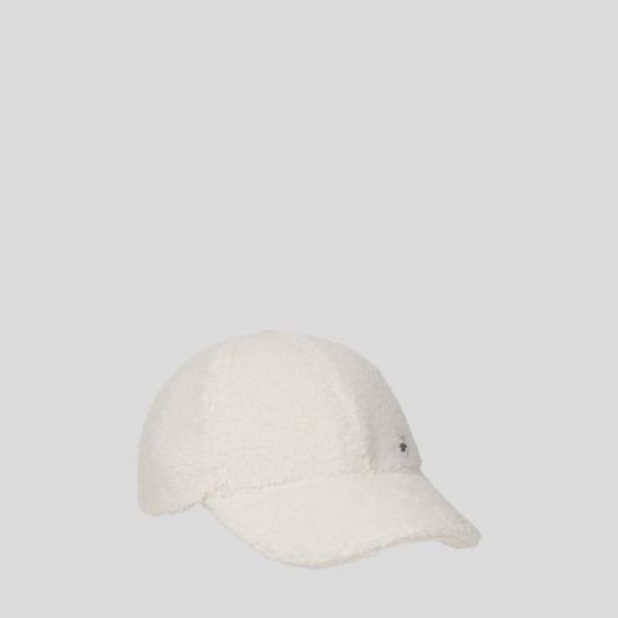 Picture of KARL LAGERFELD WOMEN'S IKON SHEARLING CHOUPETTE CAP OFF WHITE