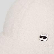 Picture of KARL LAGERFELD WOMEN'S IKON SHEARLING CHOUPETTE CAP OFF WHITE 3