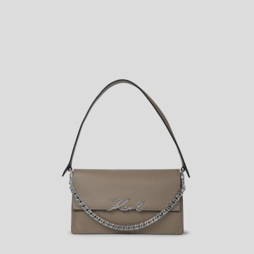 Picture of KARL LAGERFELD WOMEN'S K/SIGNATURE MD FLAP SHB ASH GREY