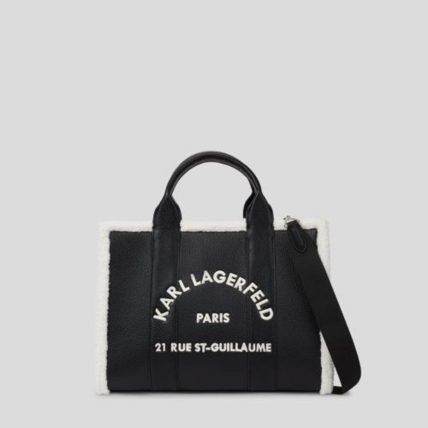 Picture of KARL LAGERFELD WOMEN'S K/RSG MD SQUARE TOTE SHEARLING BLACK
