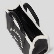 Picture of KARL LAGERFELD WOMEN'S K/RSG MD SQUARE TOTE SHEARLING BLACK 3