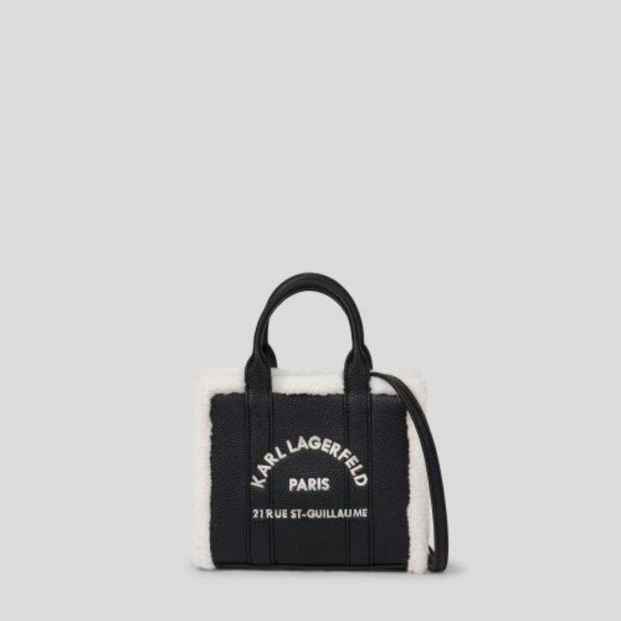 Picture of KARL LAGERFELD WOMEN'S K/RSG MN SQUARE TOTE SHEARLING BLACK