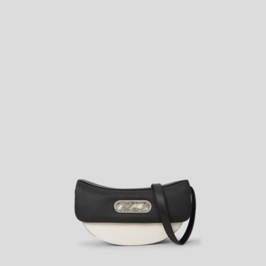 Picture of KARL LAGERFELD WOMEN'S K/SIGNATURE CURVED CB BL/WH BLACK/WHITE