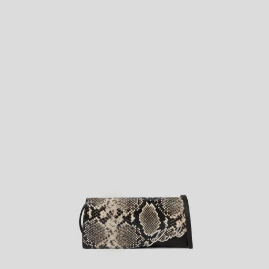 Picture of KARL LAGERFELD WOMEN'S K/SIGNATURE MINI FLAP CB PYTH NATURAL SNAKE AOP