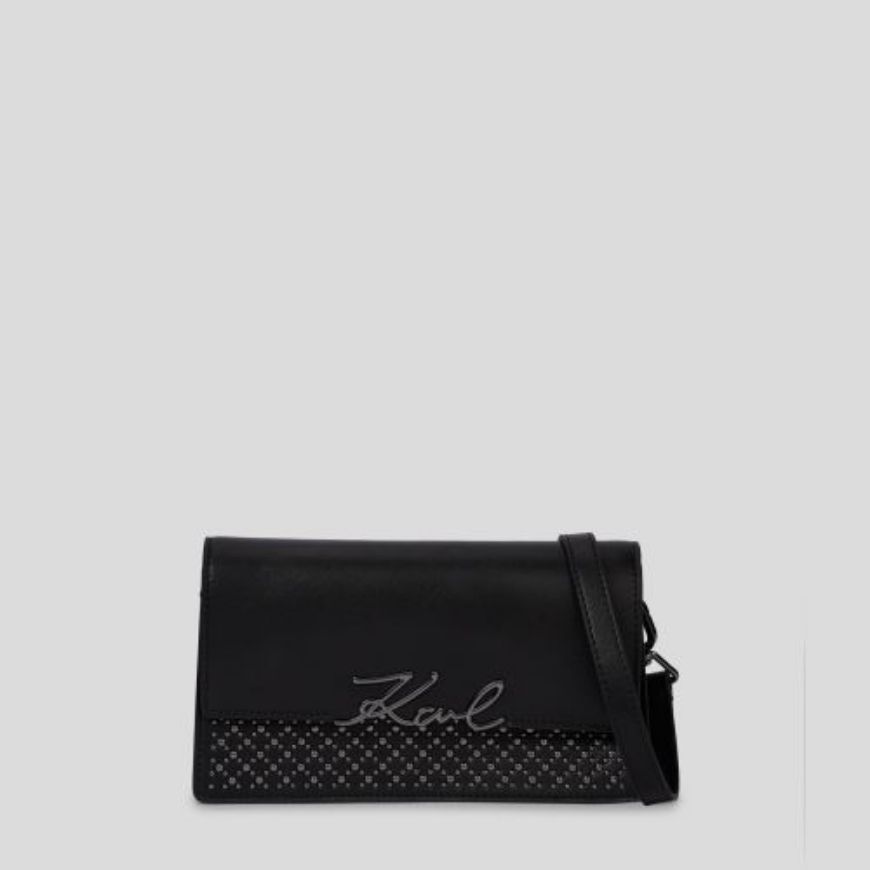 Picture of KARL LAGERFELD WOMEN'S K/SIGNATURE CROSSBODY ST BLACK EMBELLISHMENT