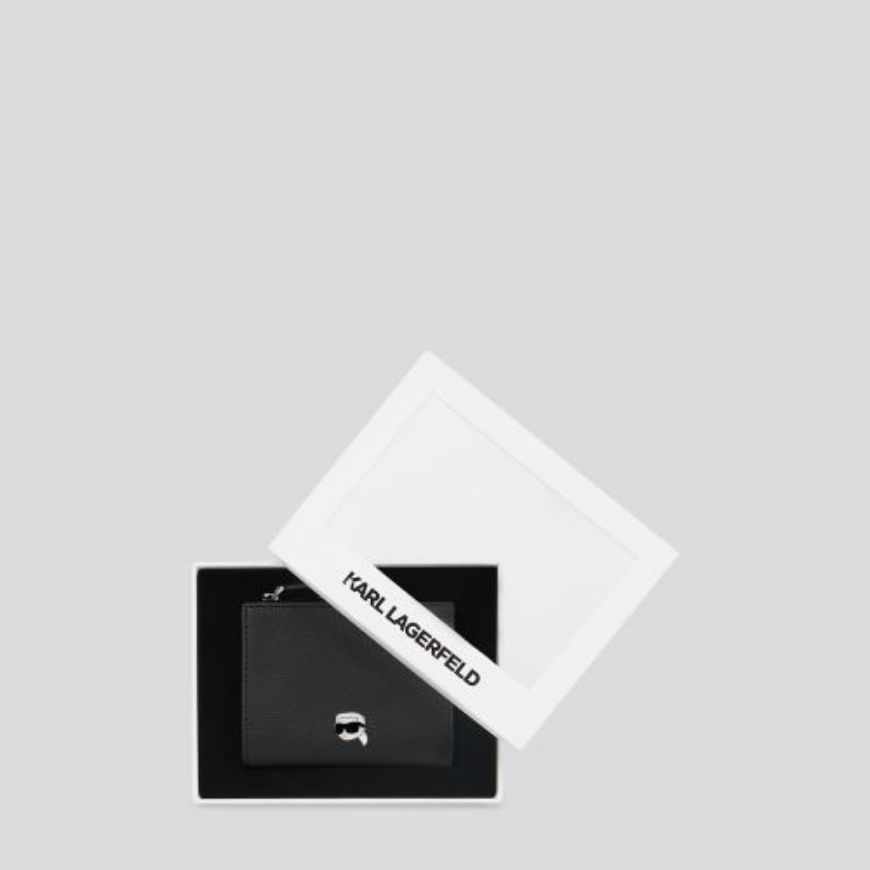 Снимка на KARL LAGERFELD ДАМСКО ПОРТМОНЕ IKON PEBBLE SM BIFOLD WALLET GP BLACK