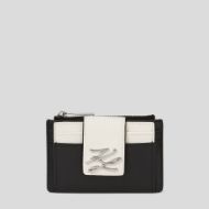 Picture of KARL LAGERFELD WOMEN'S K/AUTOGRAPH DOUBLE CARD HOLDER BW GP BLACK/WHITE 1