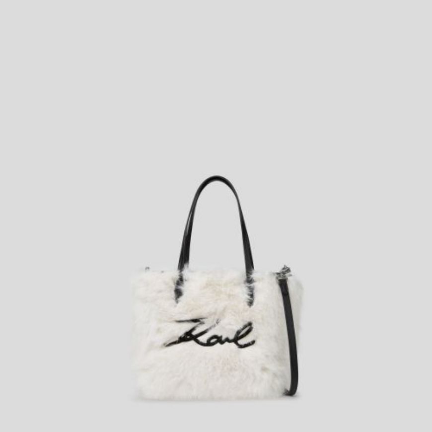 Picture of KARL LAGERFELD WOMEN'S K/SIGNATURE FUR SM SHOPPER OFF WHITE