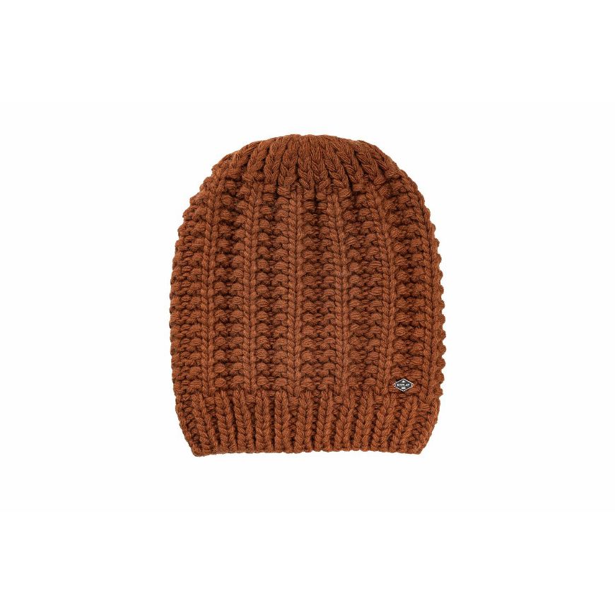 Снимка на REPLAY ДАМСКА ШАПКА KNITTED BEANIE WITH DIAMOND LOGO BROWN