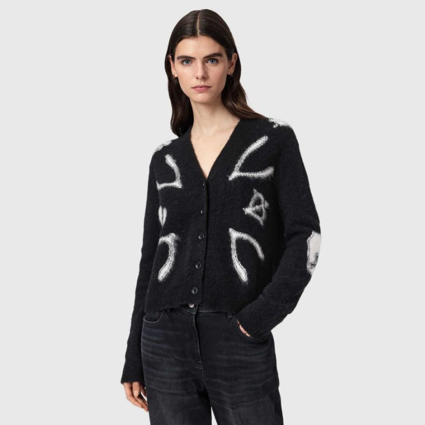 Снимка на ALLSAINTS ДАМСКА ЖИЛЕТКА CHARM CARDIGAN BLACK/CHALK WHITE