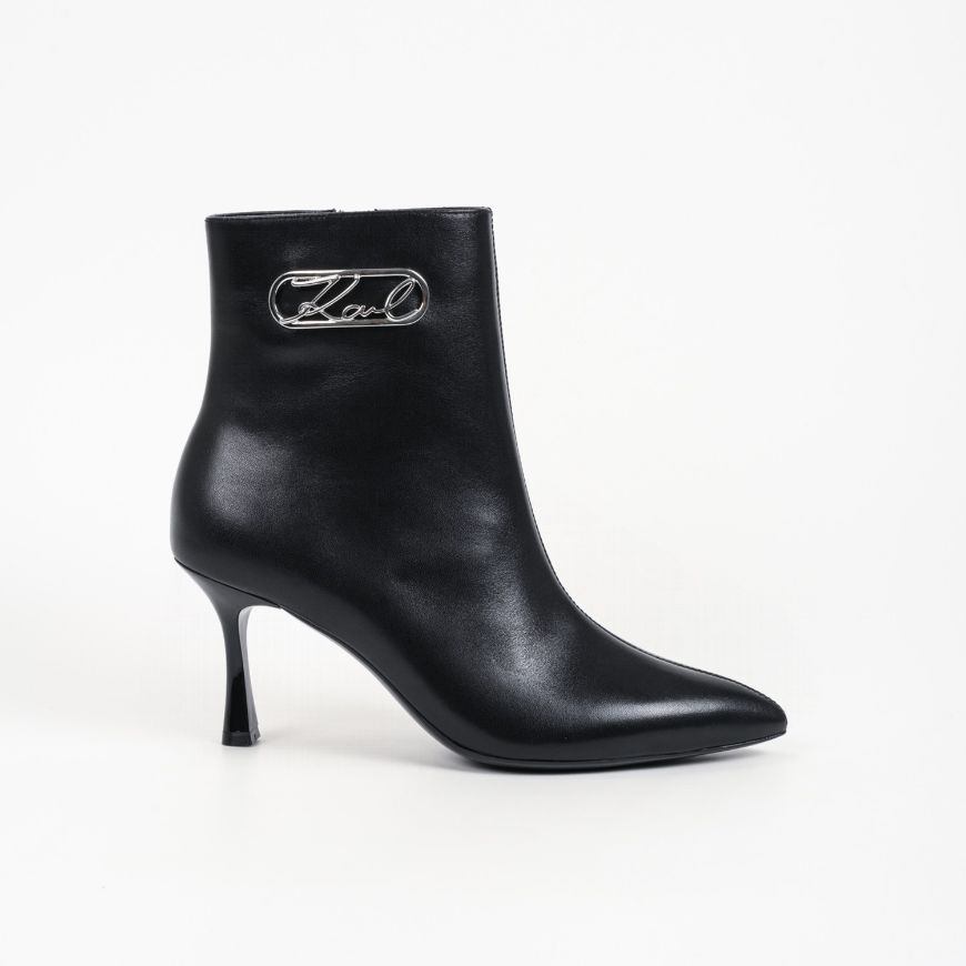 Picture of KARL LAGERFELD WOMEN'S SIENNA SIGNIA CURVE ANKLE BOOTS BLACK