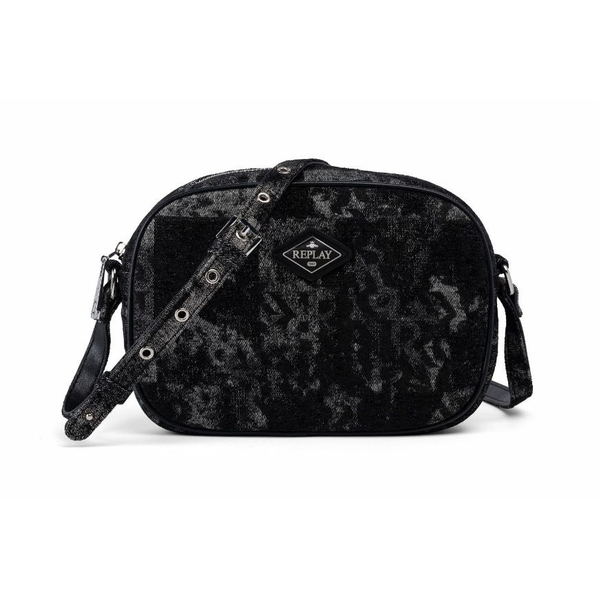 Снимка на REPLAY ДАМСКА ЧАНТА MONOGRAM PRINTED GOBELIN CROSSBODY BAG BLACK