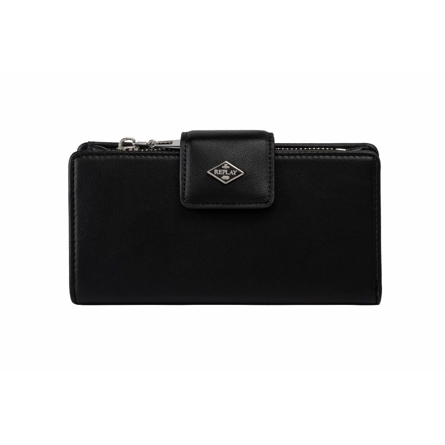 Снимка на REPLAY ДАМСКО ПОРТМОНЕ ZIP-AROUND DIAMOND LOGO PURSE BLACK