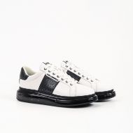 Picture of KARL LAGERFELD MEN'S KAPRI KUSHION PYTHON BAND LO LACE SNEAKERS WHITE W/BLACK 2