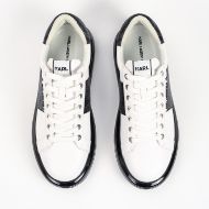 Picture of KARL LAGERFELD MEN'S KAPRI KUSHION PYTHON BAND LO LACE SNEAKERS WHITE W/BLACK 3