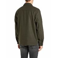 Picture of REPLAY MEN'S WOOLEN MELTON OVERSHIRT DARK MILITARY MELANGE 2