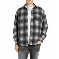 Picture of REPLAY MEN'S CHECKED WOOLEN MELTON SHIRT JACKET BLACK/LT GREY 1