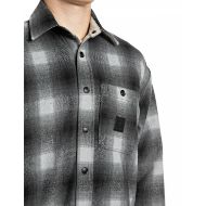 Picture of REPLAY MEN'S CHECKED WOOLEN MELTON SHIRT JACKET BLACK/LT GREY 4