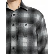 Picture of REPLAY MEN'S CHECKED WOOLEN MELTON SHIRT JACKET BLACK/LT GREY 3