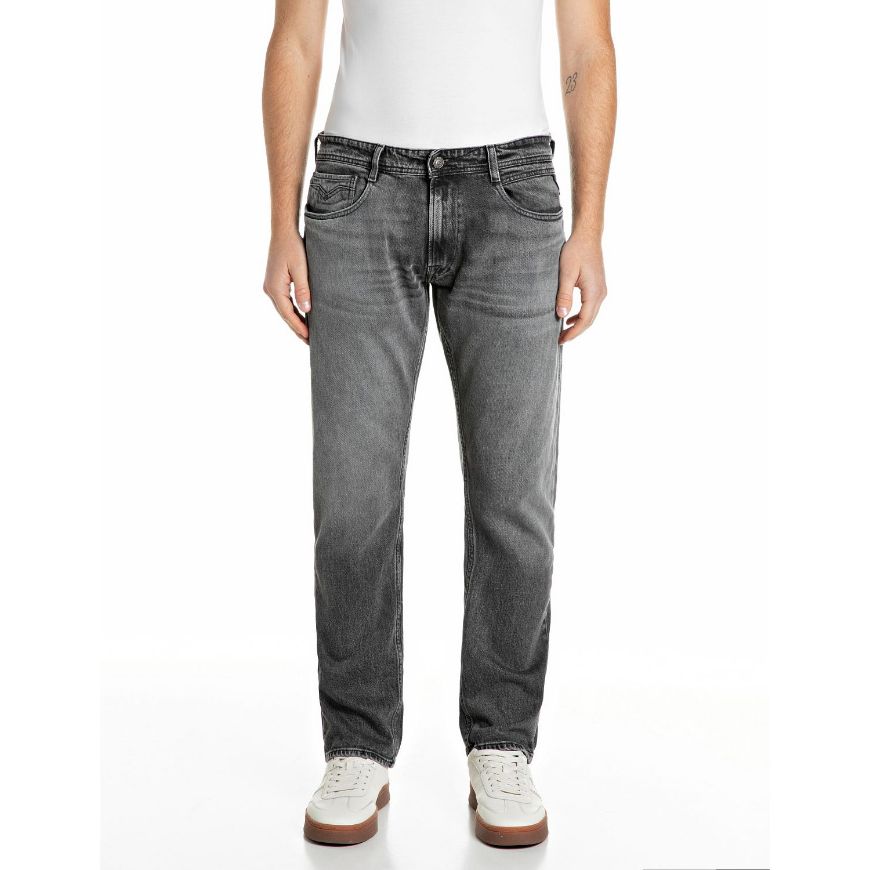 Picture of REPLAY MEN'S ROCCO COMFORT-FIT BLACK DENIM JEANS DARK GREY