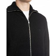 Picture of REPLAY MEN'S LAMBSWOOL VISCOSE BLEND CARDIGAN WITH ZIP AND HIGH NECK BLACK 3