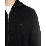 Picture of REPLAY MEN'S LAMBSWOOL VISCOSE BLEND CARDIGAN WITH ZIP AND HIGH NECK BLACK 4