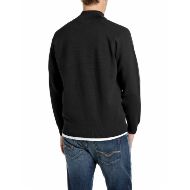 Picture of REPLAY MEN'S VISCOSE BLEND FULL-ZIP CARDIGAN WITH HIGH NECK BLACK 2