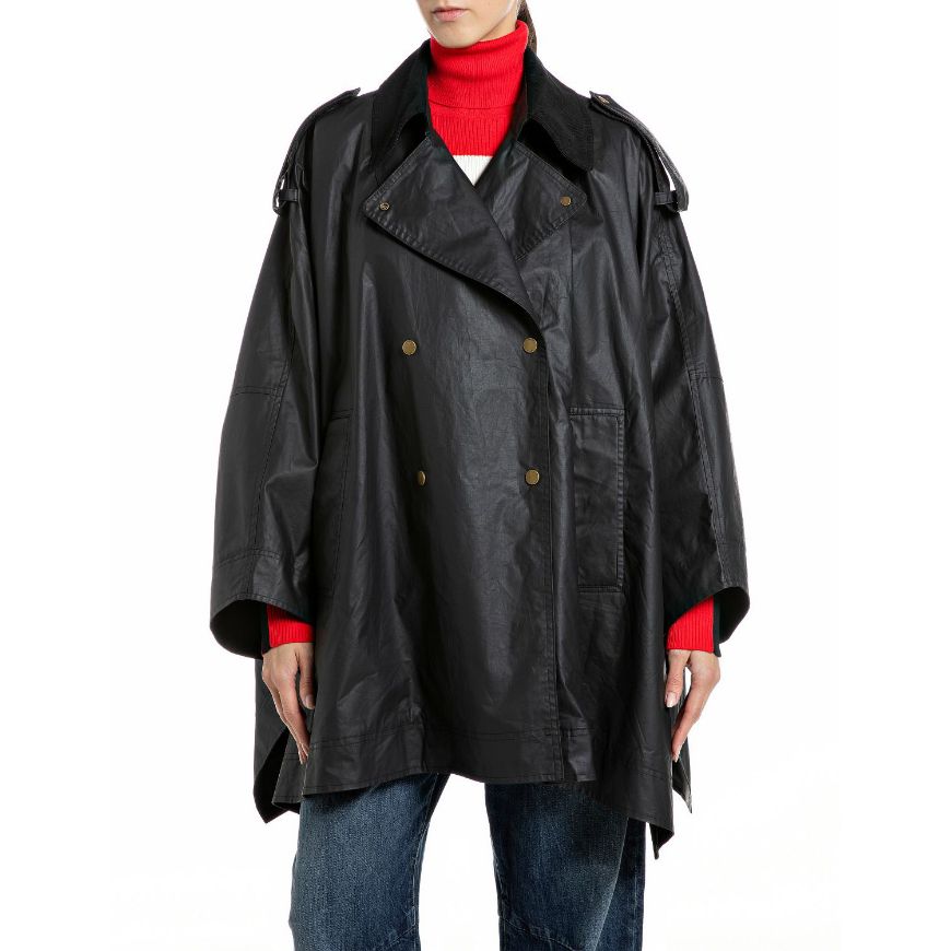 Снимка на REPLAY ДАМСКО ЯКЕ COATED COTTON CAPE BLACK