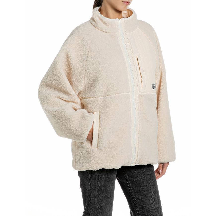 Снимка на REPLAY ДАМСКО ЯКЕ REVERSIBLE MIXED SHERPA FABRIC & NYLON JACKET EGGNOG