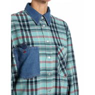 Снимка на REPLAY ДАМСКА РИЗА RELAXED COTTON CHECK SHIRT CHECKTURQUOISE/BLUE/RED/YELLOW 3
