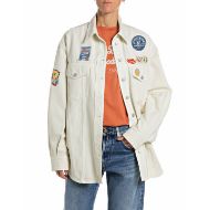 Снимка на REPLAY ДАМСКА РИЗА CANVAS SHIRT WITH PATCHES WHITE ASPARAGUS 1