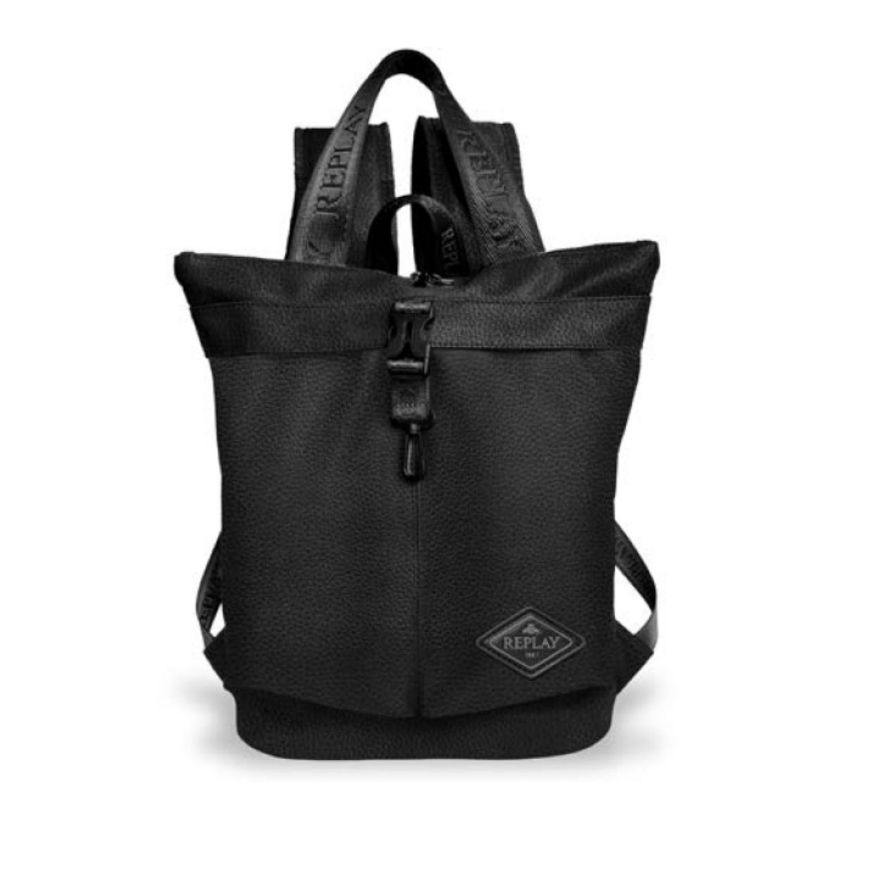 Снимка на REPLAY МЪЖКА РАНИЦА HAMMERED PU BACKPACK WITH DIAMOND LOGO BLACK