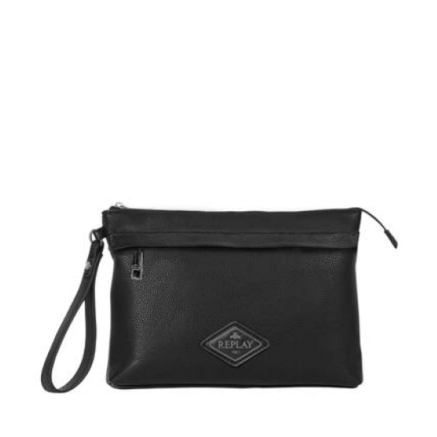 Снимка на REPLAY МЪЖКА ЧАНТА HAMMERED PU HAND BAG WITH DIAMOND LOGO BLACK