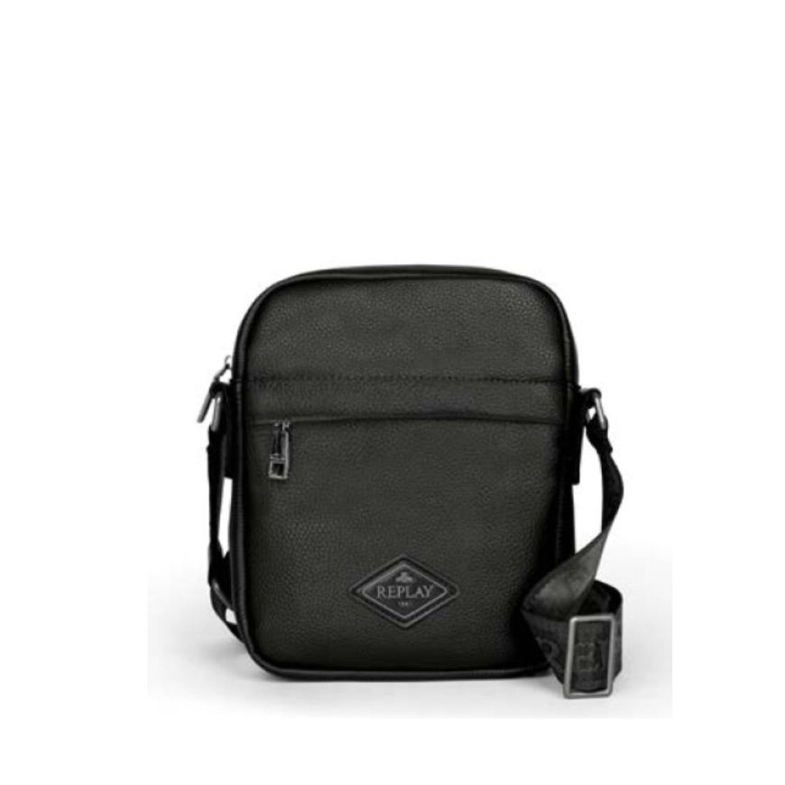 Снимка на REPLAY МЪЖКА ЧАНТА HAMMERED PU CROSSBODY BAG WITH DIAMOND LOGO BLACK