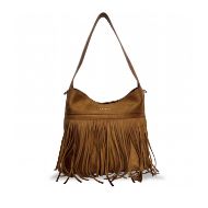 Снимка на REPLAY ДАМСКА ЧАНТА SUEDE PU HOBO BAG WITH FRINGES TAN 1