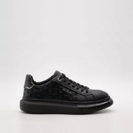 Picture of REPLAY MEN'S GLAX ALL SA LEATHER SNEAKERS BLACK 1