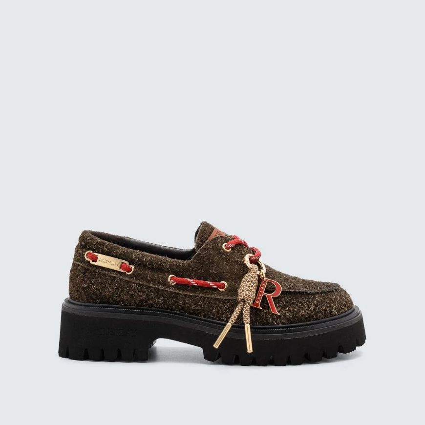 Снимка на REPLAY ДАМСКИ ЛОУФЪРИ SCARLET BOAT LEATHER LOAFERS DARK BROWN