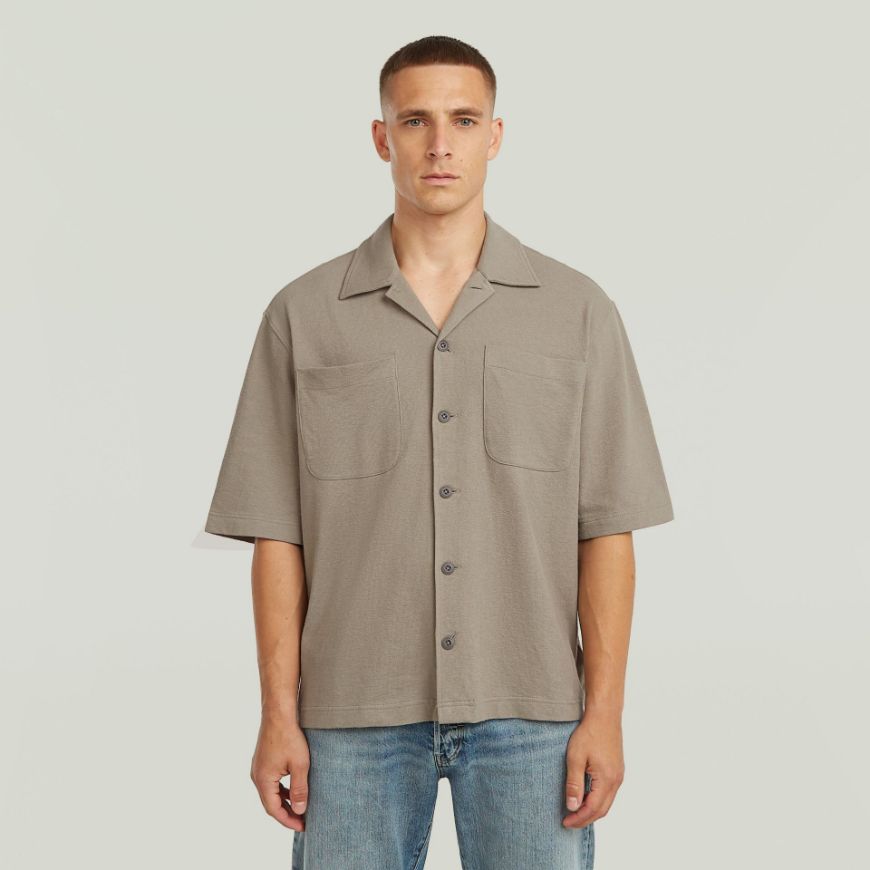 Picture of G-STAR MEN'S RELAXED TAILORED JERSEY SHIRT IN LT ORPHUS