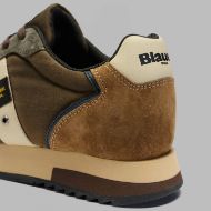 Picture of BLAUER MEN'S QUEENS01.WAX SNEAKER BROWN/MILITARY 5
