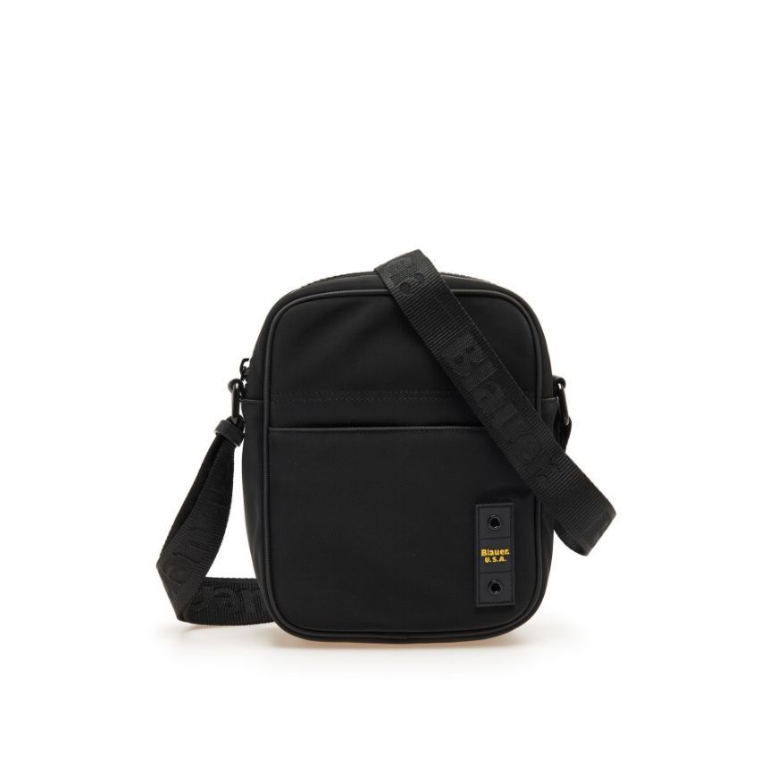 Picture of BLAUER MEN'S COATED POLYESTER CROSSBODY BAG F6FORT05.COA BLACK