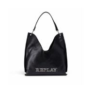 Снимка на REPLAY ДАМСКА ЧАНТА VINTAGE LOOK SHOPPER BAG WITH LETTERING BLACK 1