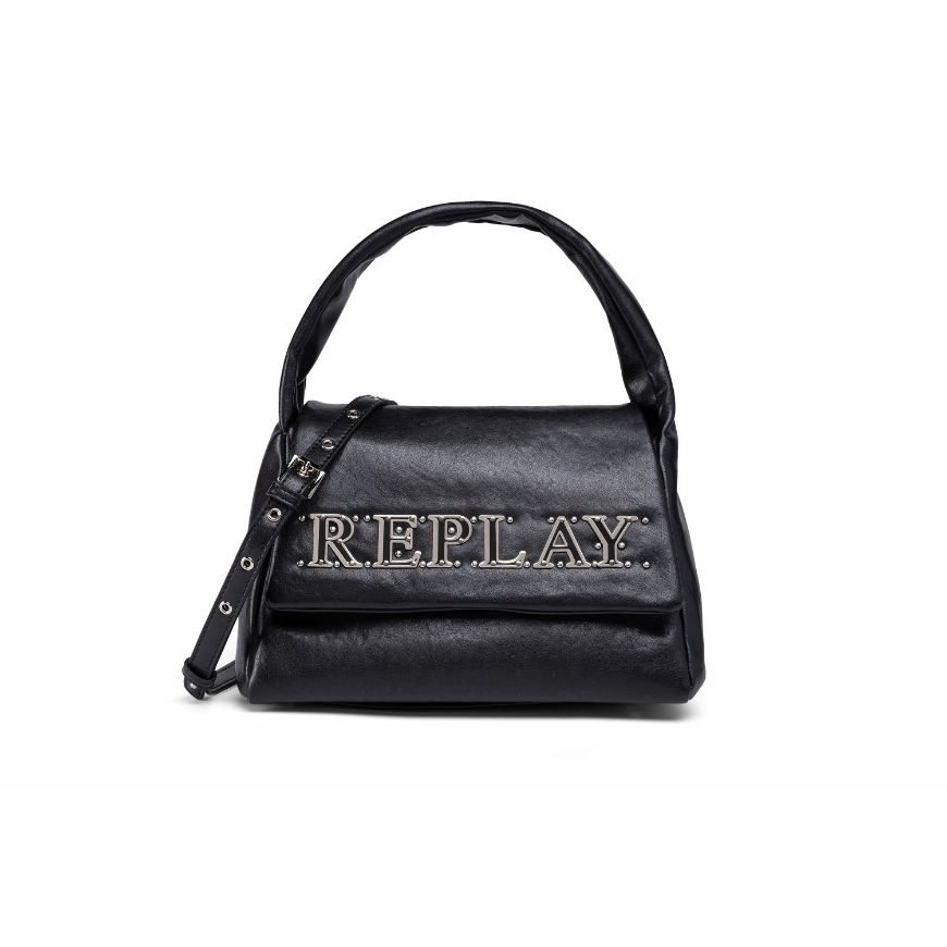 Снимка на REPLAY ДАМСКА ЧАНТА VINTAGE LOOK CROSSBODY BAG WITH LETTERING AND HANDLE BLACK