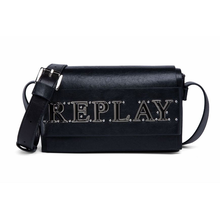 Снимка на REPLAY ДАМСКА ЧАНТА VINTAGE LOOK CROSSBODY BAG WITH LETTERING BLACK