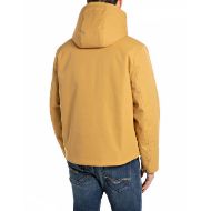 Picture of REPLAY MEN'S POLY TWILL HOODED JACKET WITH POCKETS HONEY MUSTARD 2