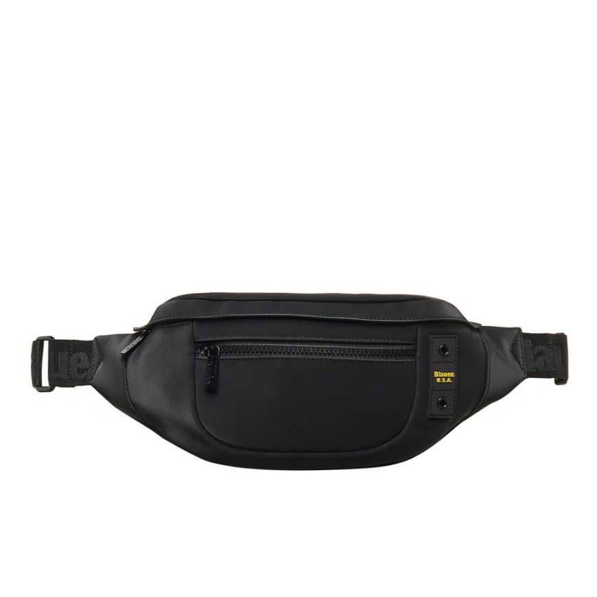Picture of BLAUER MEN'S COATED POLYESTER WAIST BAG F6WAID01.COA BLACK